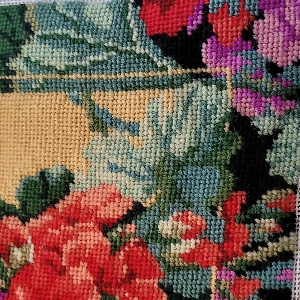 Floral Needlepoint Tapestry - Picture 3 of 5